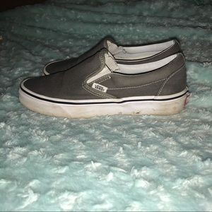 Gray Vans Slip Ons